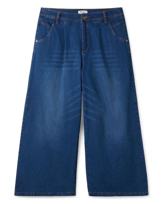 Sheego Stretch-Jeans Große Größen als Culotte mit Bundfalten in Blau | Lyst  DE