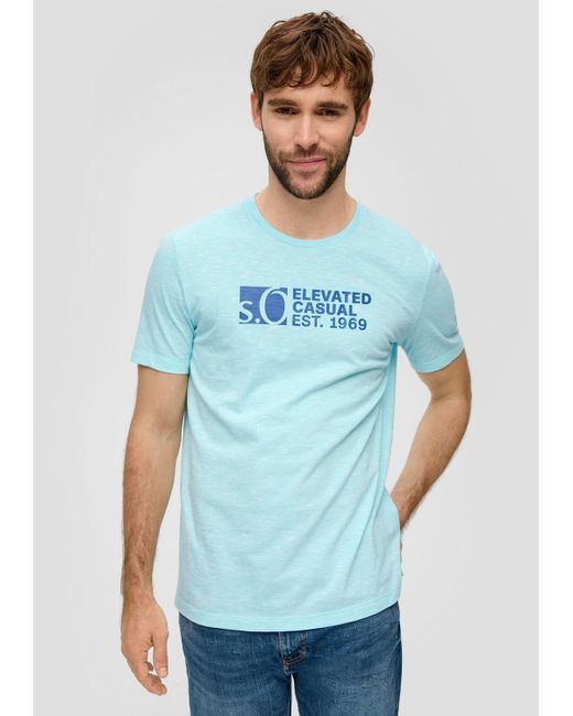 S.oliver Blue T-Shirt Basic (2-tlg) Rundhals, kurzarm, Aufdruck, 2er Pack