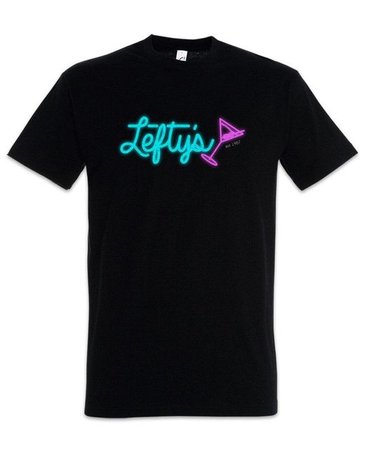 Urban Backwoods Print- Lefty's T-Shirt Logo Leisure Symbol Suit Sign Game Larry in Black für Herren