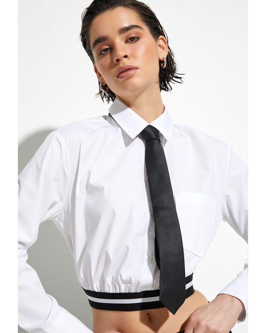 Koton White Langarmshirt Langärmelig Regular Shirt