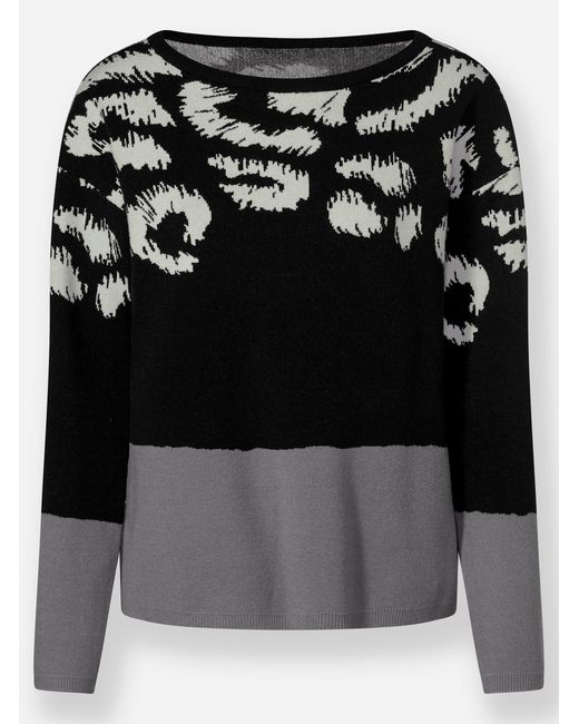 heine Black Strickpullover Langarm-Pullover