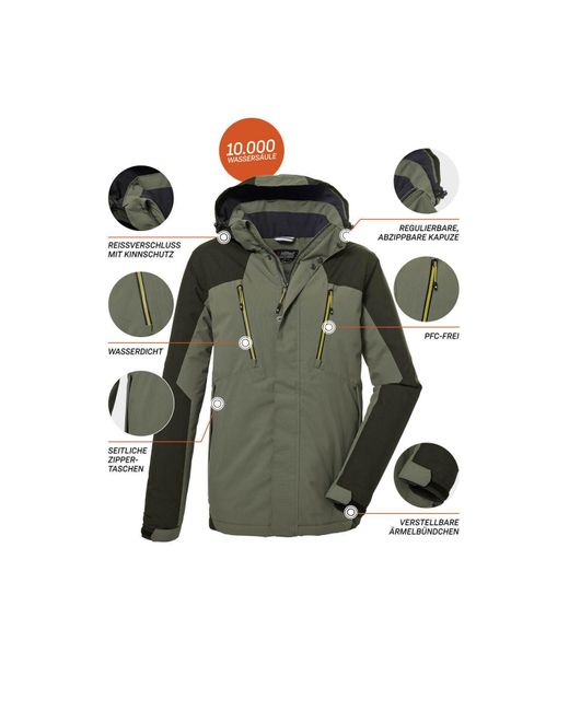 Killtec Softshelljacke Outdoorjacke KOW 25 in Green für Herren