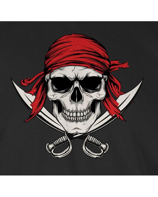 Shirtracer T-Shirt Böser , Piraten Totenkopf, Pirates, Seeräuber, Freibeuter Pirat in Black für Herren