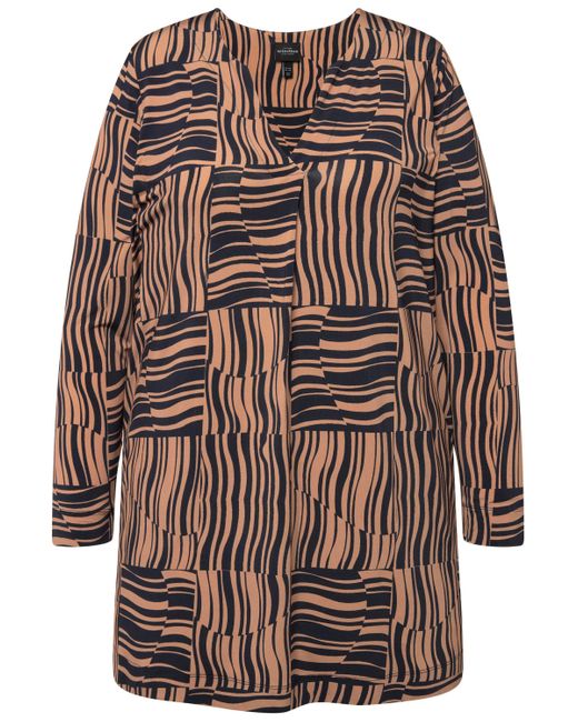 Ulla Popken Blue Longshirt Long-Slinkyshirt A-Linie Tunika-Ausschnitt Langarm