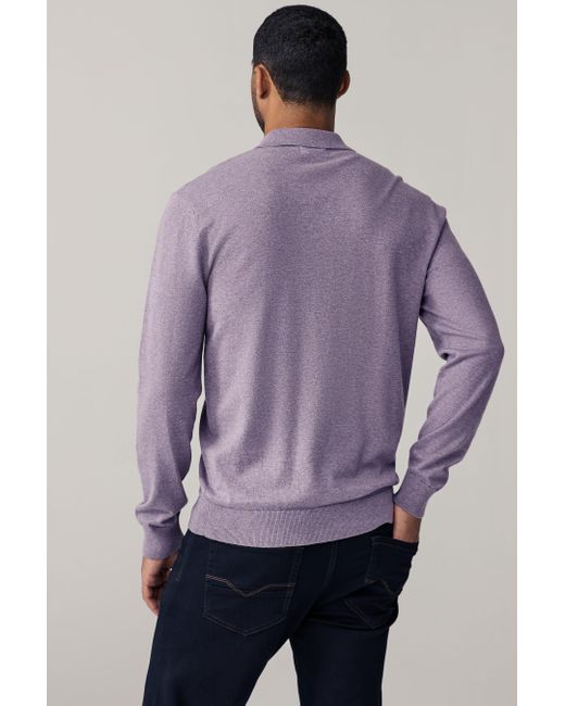 Next Langarm-Poloshirt Langärmelige Poloshirts aus Strick, 2er-Pack (2-tlg) in Purple für Herren