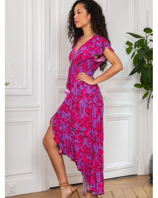 Annis Fashion & Accessoires Pink Maxikleid "CINZIA" (1-tlg) NEU, Viskose, lang