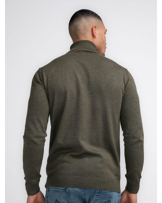 Petrol Industries Strickpullover Feinstrickrollkragenpullover Eagle in Green für Herren