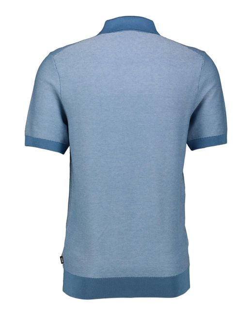 Boss Poloshirt Strickpoloshirt TEMPIO (1-tlg) in Blue für Herren