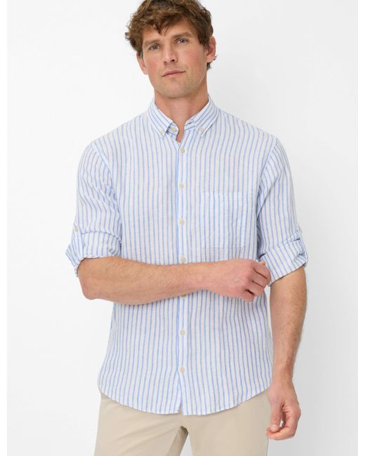 Brax Leinenhemd Style DIRK in Blue für Herren