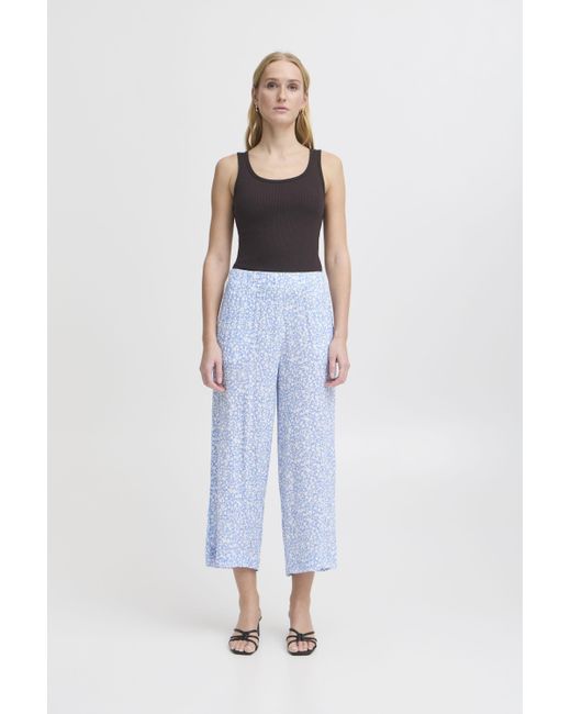 Ichi Blue Loungehose IHMARRAKECH Sommerliche lockere Stoffhose