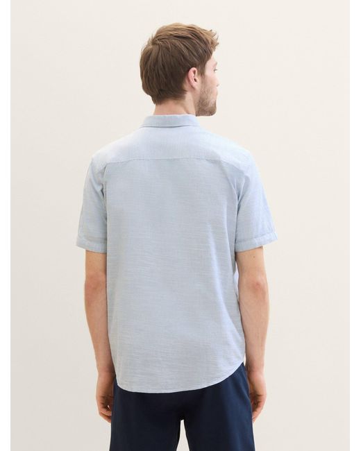Tom Tailor Langarmhemd Hemd mit Struktur in Blue für Herren