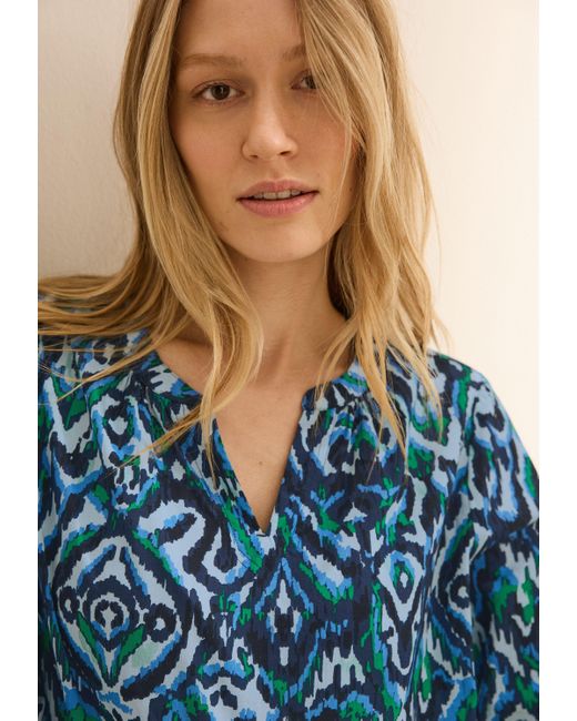 Cecil Blue Klassische Bluse mit All-Over Print