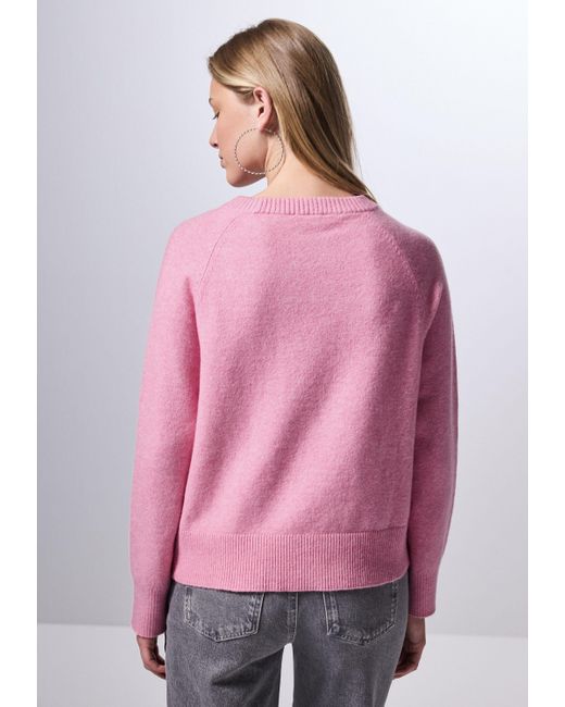 STREET ONE STUDIO Pink Strickpullover im soften Baumwoll-Mix