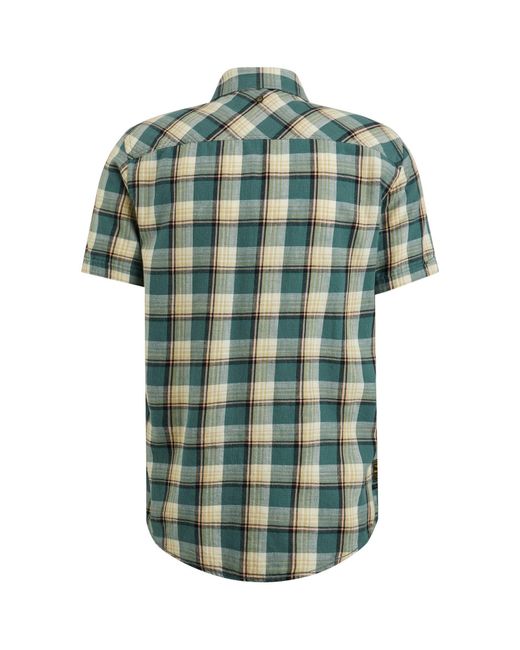 PME LEGEND Kurzarmhemd Short Sleeve Shirt Ctn Slub Weave in Green für Herren