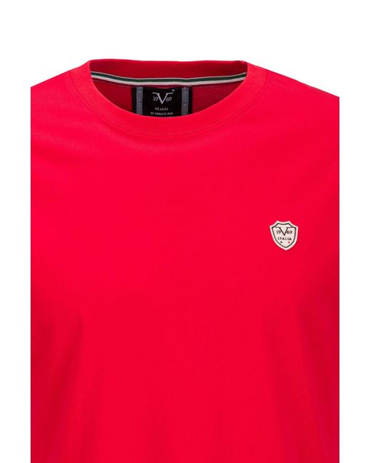 19V69 Italia by Versace T- RAFAEL Klassisches Rundhals-Shirt in Red für Herren