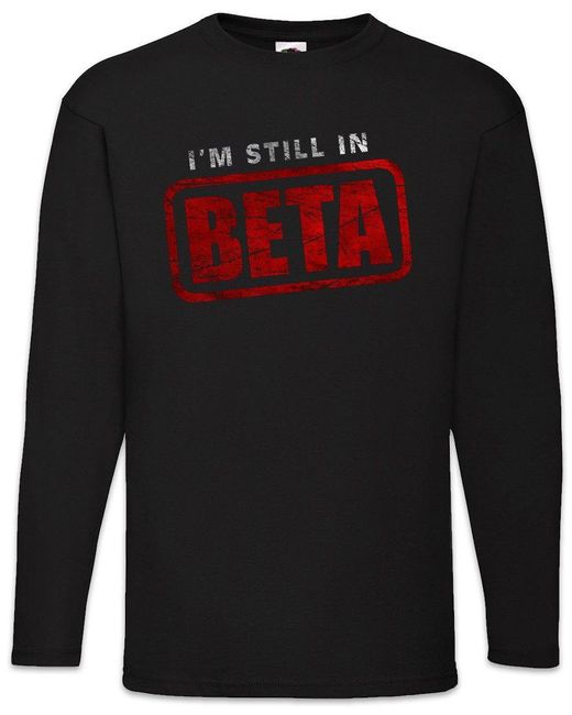 Urban Backwoods Langarmshirt I'm Still In Beta Langarm T-Shirt Wlan Geek Nerd Fun Informatiker in Black für Herren