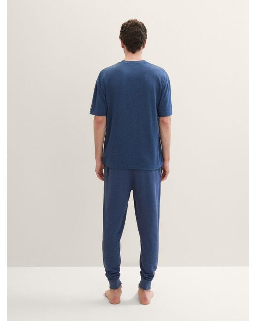 Tom Tailor Schlafhose Schmale Pyjamahose in Melange-Optik in Blue für Herren
