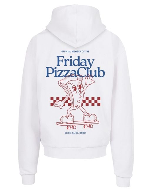 F4NT4STIC Kapuzenpullover Friday Pizza Club Premium Qualität in White für Herren