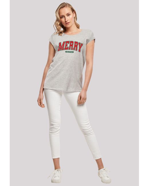 F4NT4STIC White Shirt Weihnachten Varsity Retro Premium Qualität
