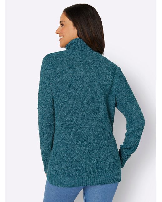 WITT Blue Strickjacke Rollkragen-Pullover
