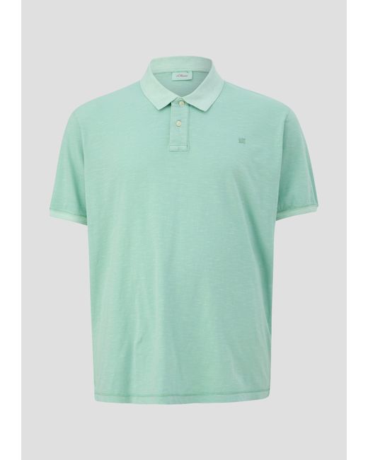 S.oliver Kurzarmshirt Poloshirt mit kleinem Logo-Print Garment Dye in Green für Herren