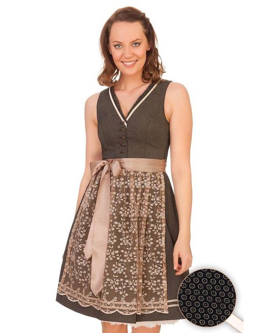 Alpenwahnsinn Brown Midi Dirndl 2tlg.