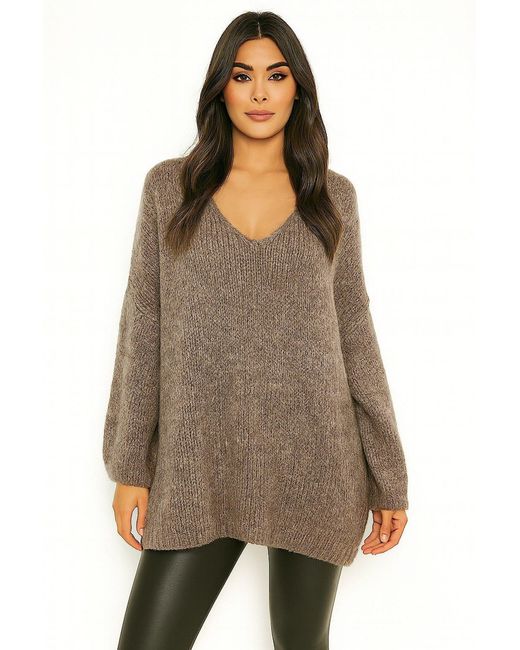 Worldclassca Brown Longpullover Oversize Strickpulllover)