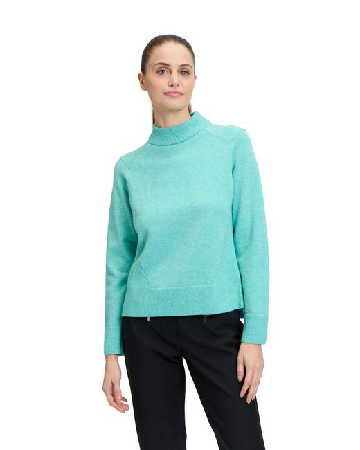 Betty Barclay Green Strickpullover Feinstrickpullover mit Rippenstruktur (1-tlg) Strass