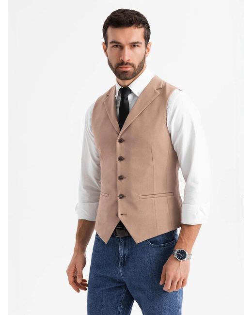 Ombre Anzugweste weste mit Elastan und Revers in Blue für Herren