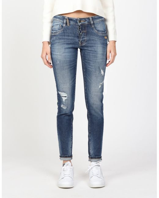 Gang Blue Relax-fit-Jeans 94GERDA mit besonderer Struktur