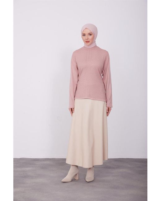 Armine Pink Langarmbluse Armine Pullover – Moderne und elegante Hijab-Mode