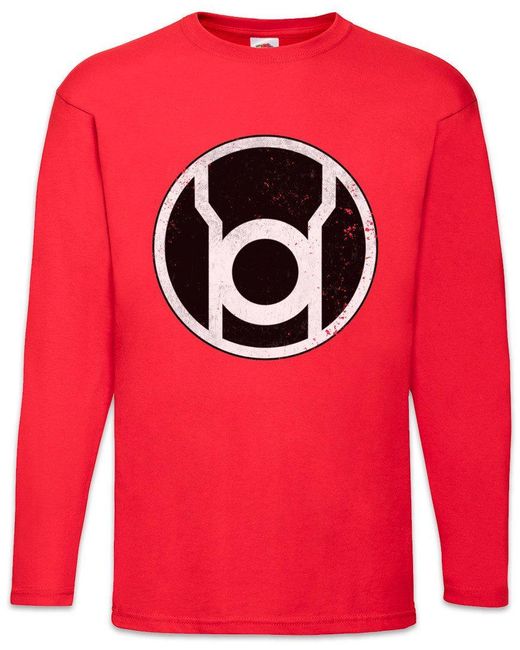 Urban Backwoods Langarmshirt The Red Lantern Logo Langarm T-Shirt Sheldon TBBT Nerd TV Cooper für Herren