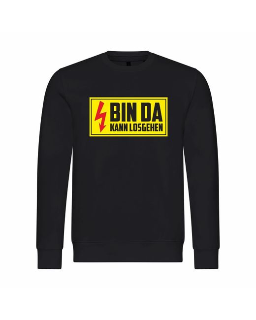 deinshirt Rundhalspullover Pullover Bin da kann losgehen Mit Print Motiv, Grafik in Black für Herren