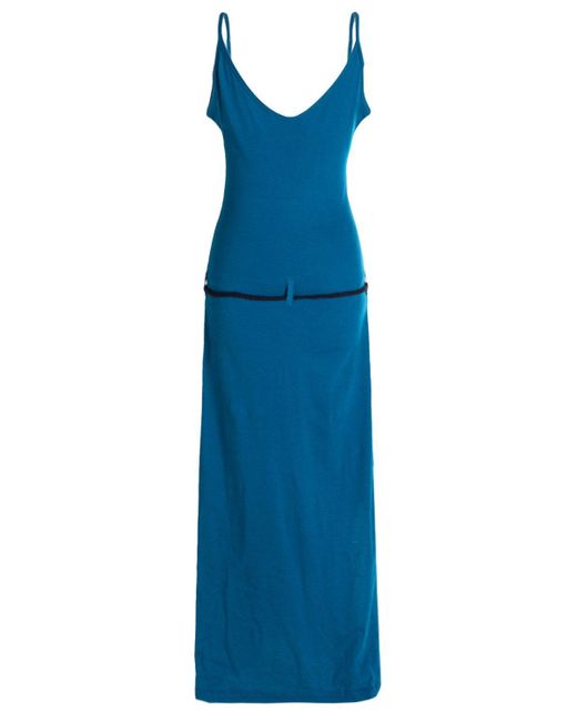Vishes Blue Sommerkleid Langes Einfaches Träger Sommer-Kleid,Ökologisch nachhaltig Ethno
