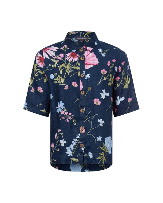 Franco Callegari Blue Shirtbluse