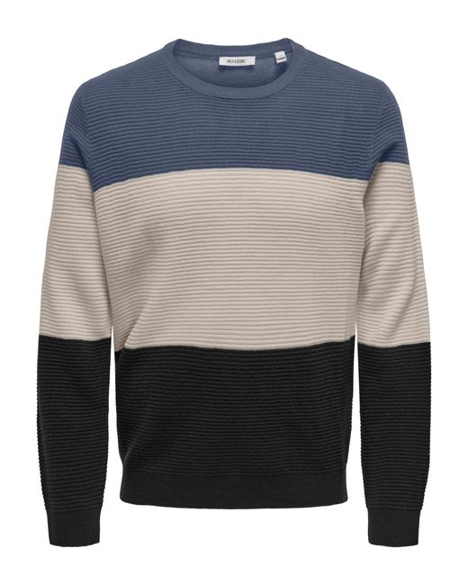 Only & Sons Strickpullover in Blue für Herren