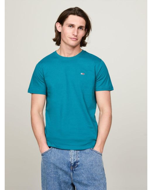 Tommy Hilfiger T-Shirt TJM XSLIM 2PACK JERSEY TEE EXT (Packung, 2-tlg) Markenstickerei in Blue für Herren