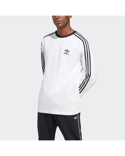 adidas Originals Langarmshirt ADICOLOR CLASSICS 3STREIFEN LONGSLEEVE in  Weiß für Herren | Lyst DE