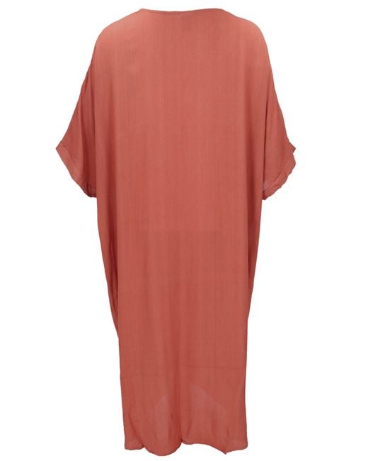 Guru-Shop Red Midikleid Lockeres Oversize Kaftankleid, Plus size Kleid.. alternative Bekleidung