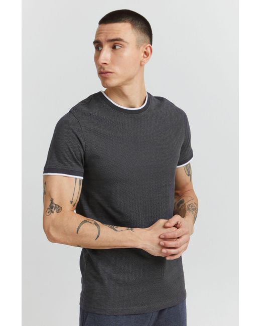 Solid Rundhalsshirt SDSaul Kurzarmshirt mit All-Over Print in Gray für Herren