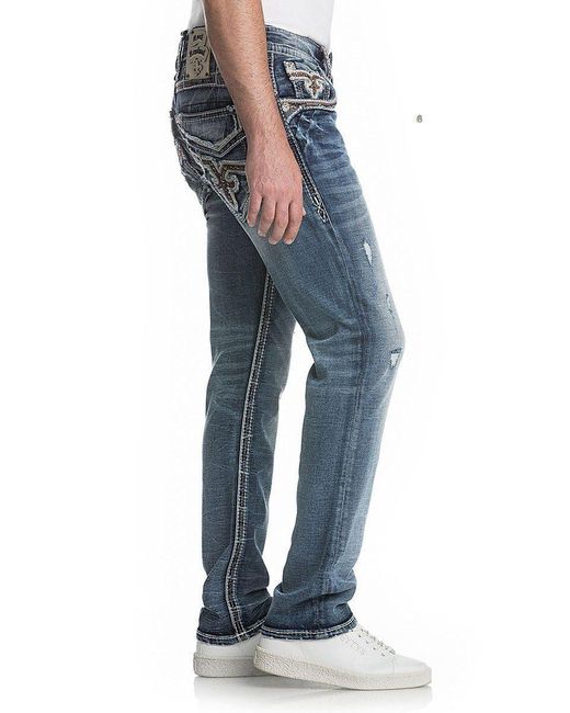 Rock Revival Straight-Jeans in Blue für Herren