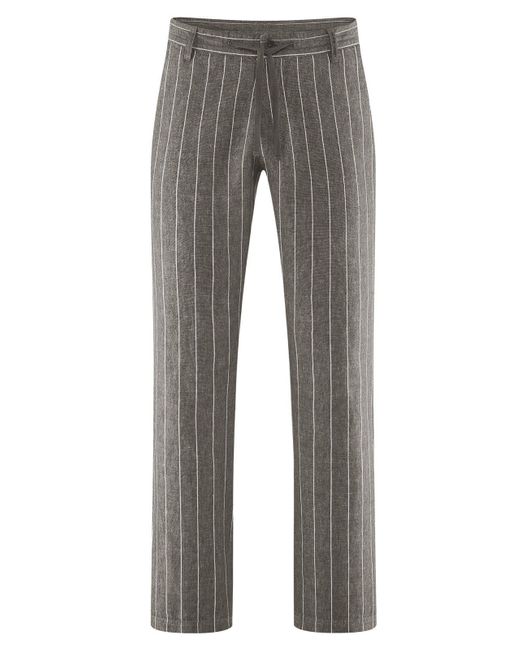 HempAge Leinenhose DH598 Gestreifte Männerhose in Gray für Herren