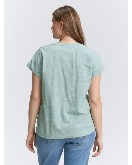 Tom Tailor Green TOM TAILOR Kurzarmbluse Plus Size