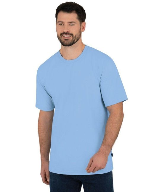 Trigema T-Shirt DELUXE Baumwolle (1-tlg) in Blue für Herren