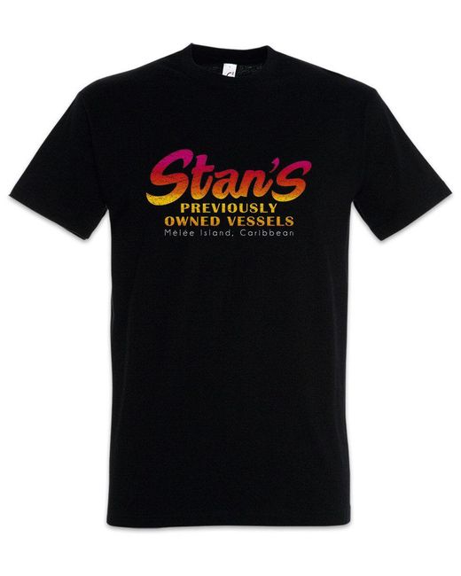 Urban Backwoods Print- Stan's T-Shirt The Game Secret Carribean Of Monkey Nerd Island in Black für Herren