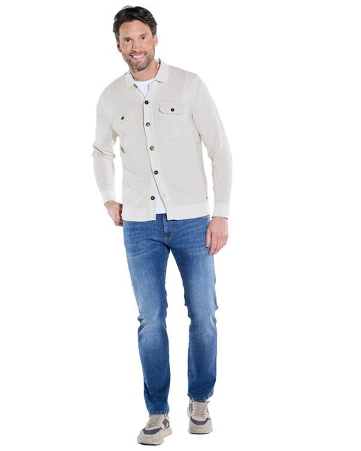 Engbers Cardigan Overshirt regular in Blue für Herren