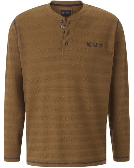 Babista Langarmshirt LUIMONO im dezenten Jacquardmuster in Brown für Herren