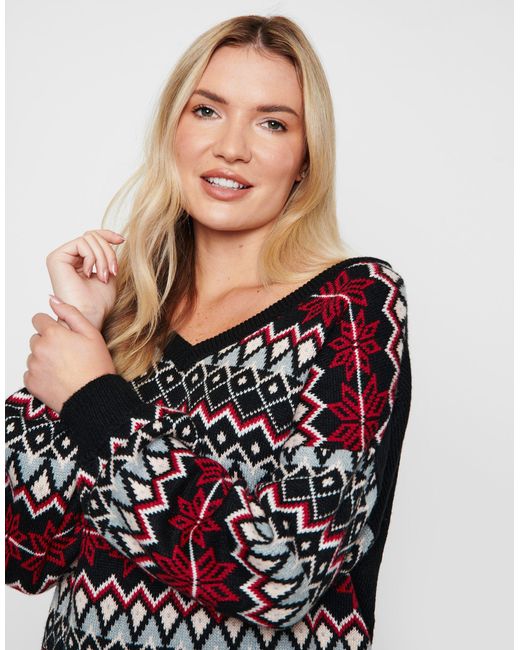 Threadbare Black Norwegerpullover Juliet