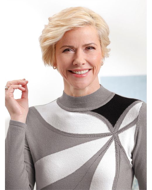 WITT Gray Strickpullover Stehkragenpullover