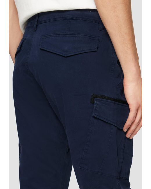 S.oliver Stoffhose Cargohose mit und Straight Leg Garment Dye in Blue für Herren